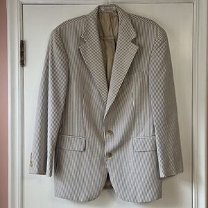 RALPH LAUREN POLO UNIVERSITY CLUB Seersucker Sports Coat Blazer Size 40R Derby